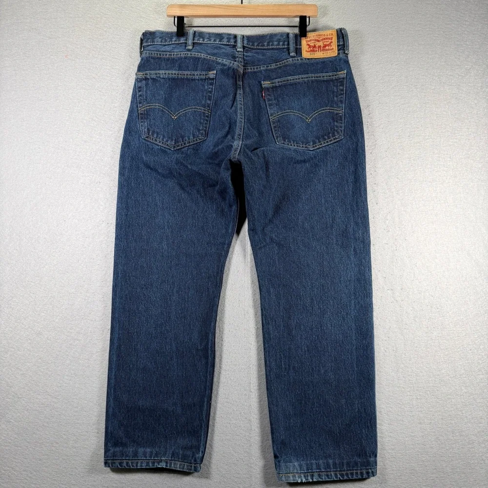 Levi's 505 Regular Fit‎ Jeans Mens W38 L29 Dark Wash Denim Blue Classic
